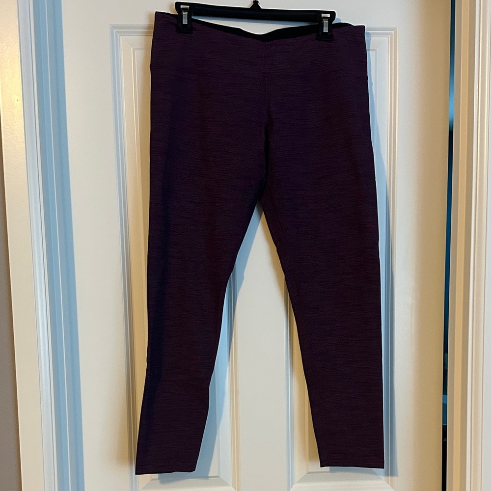 Tuff Athletics pink, purple and gray leggings